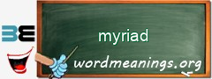 WordMeaning blackboard for myriad